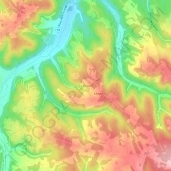 Mapa topográfico La Bouyge, altitude, relevo