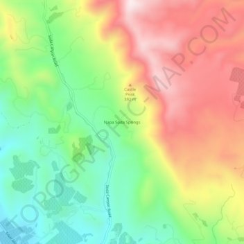 Mapa topográfico Napa Soda Springs, altitude, relevo