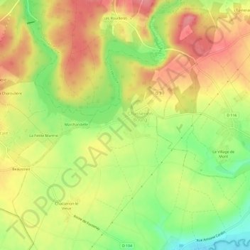 Mapa topográfico Le Petit Logis, altitude, relevo