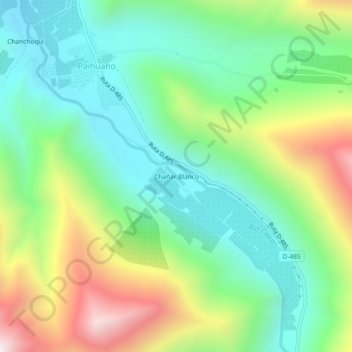 Mapa topográfico Chañar Blanco, altitude, relevo