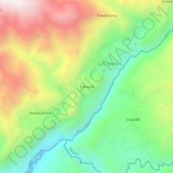 Mapa topográfico Cámara, altitude, relevo