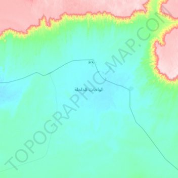 Mapa topográfico El Dakhla Oasis, altitude, relevo