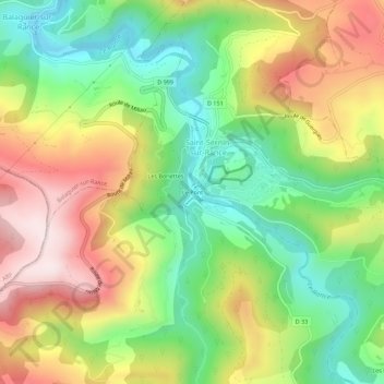 Mapa topográfico Le Pont, altitude, relevo