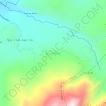 Mapa topográfico Santa Rosa, altitude, relevo
