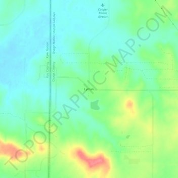 Mapa topográfico Lyman, altitude, relevo