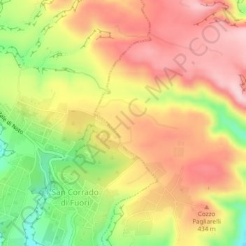 Mapa topográfico Contrada Sant'Elia, altitude, relevo