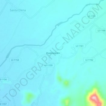 Mapa topográfico Huancaquito, altitude, relevo