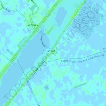 Mapa topográfico Suspension Bridge, altitude, relevo