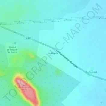 Mapa topográfico La Alianza, altitude, relevo