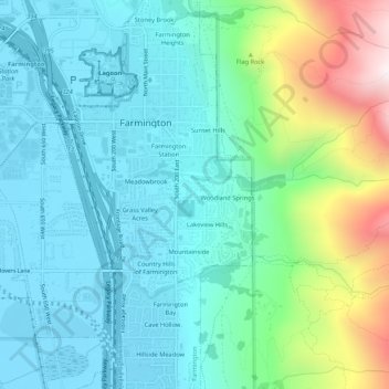 Mapa topográfico Newmann, altitude, relevo