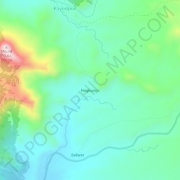 Mapa topográfico Nagbunga, altitude, relevo