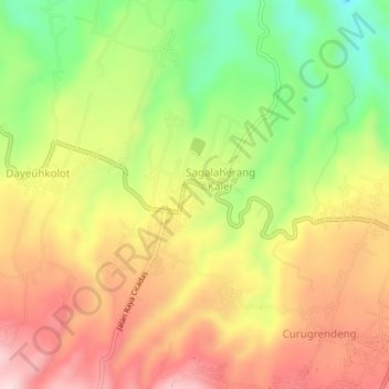 Mapa topográfico Sagalaherang, altitude, relevo