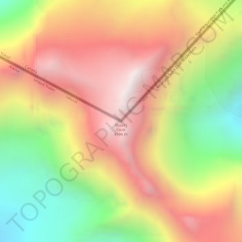 Mapa topográfico Mount Cook, altitude, relevo