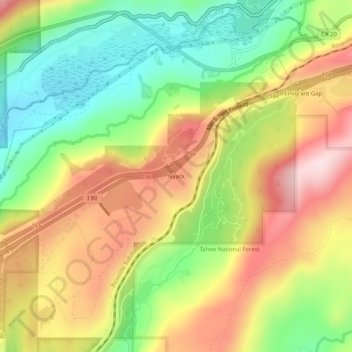 Mapa topográfico Nyack, altitude, relevo