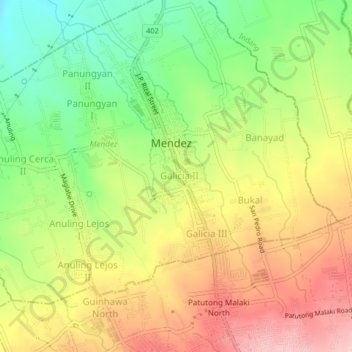 Mapa topográfico Galicia 2, altitude, relevo