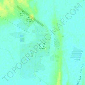 Mapa topográfico Moomba Gas and Oil Field, altitude, relevo