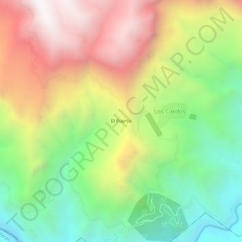 Mapa topográfico El Puerto, altitude, relevo