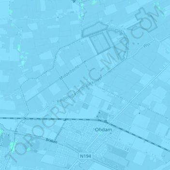 Mapa topográfico Berkmeer, altitude, relevo