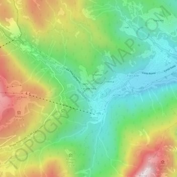 Mapa topográfico Falcade Alto, altitude, relevo