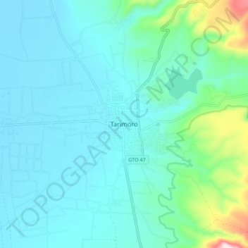 Mapa topográfico Tarimoro, altitude, relevo