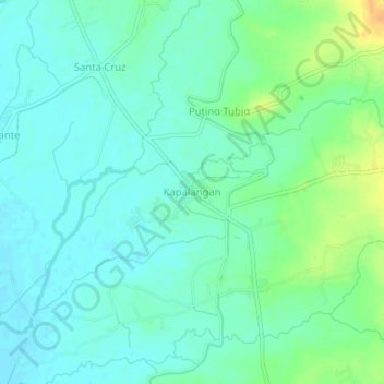 Mapa topográfico Kapalangan, altitude, relevo