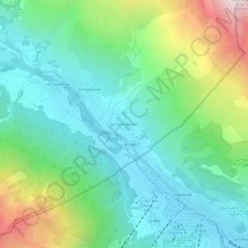 Mapa topográfico Le Serre Barbin, altitude, relevo