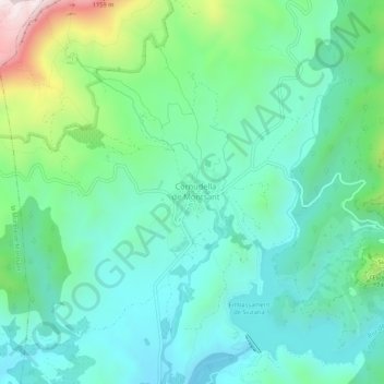 Mapa topográfico Cornudella de Montsant, altitude, relevo
