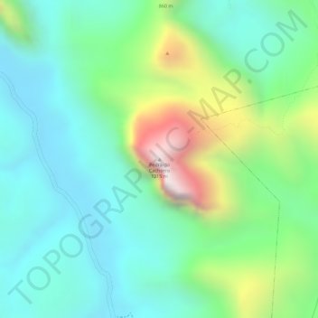 Mapa topográfico Pedra do Cachorro, altitude, relevo