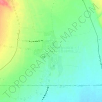 Mapa topográfico San Carlos, altitude, relevo
