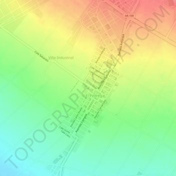 Mapa topográfico A, altitude, relevo