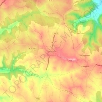 Mapa topográfico L'Hospitalet, altitude, relevo