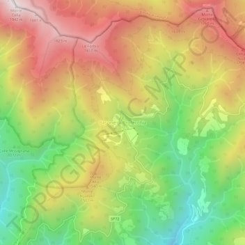 Mapa topográfico Casone di Profecchia, altitude, relevo