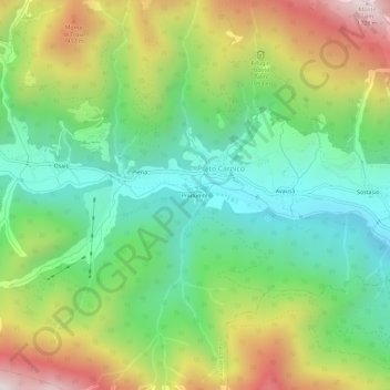 Mapa topográfico Pradumbli, altitude, relevo