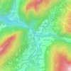 Mapa topográfico Les Gaudes, altitude, relevo