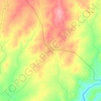 Mapa topográfico Orca, altitude, relevo