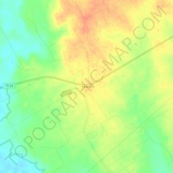Mapa topográfico Peoria, altitude, relevo