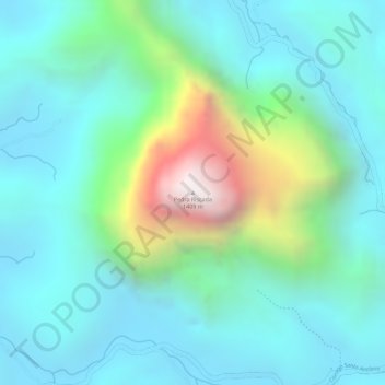 Mapa topográfico Pedra Riscada, altitude, relevo