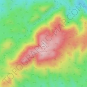 Mapa topográfico Lockwood Peak, altitude, relevo