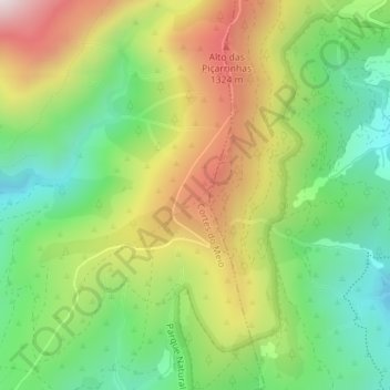 Mapa topográfico Pedra da Mesa, altitude, relevo