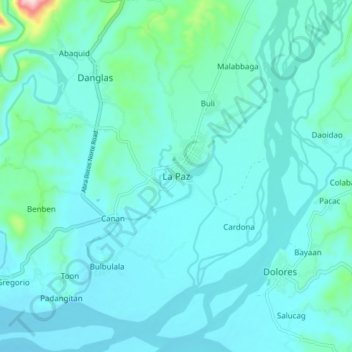 Mapa topográfico La Paz, altitude, relevo