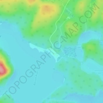 Mapa topográfico Achray, altitude, relevo