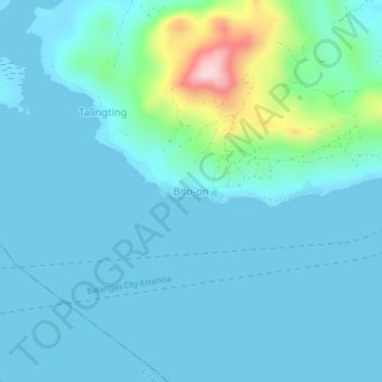 Mapa topográfico Bito-on, altitude, relevo