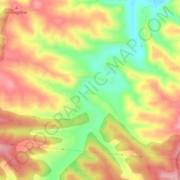 Mapa topográfico Vallmajor, altitude, relevo