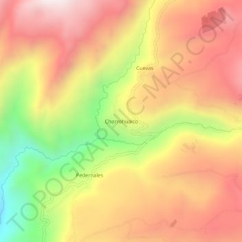 Mapa topográfico Chorrohuaico, altitude, relevo
