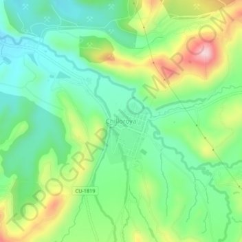 Mapa topográfico Chilloroya, altitude, relevo