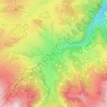 Mapa topográfico Saltria, altitude, relevo