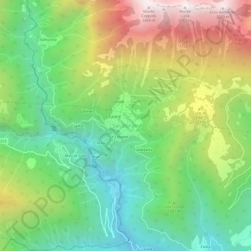 Mapa topográfico San Donato, altitude, relevo