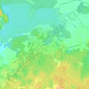 Mapa topográfico Mares, altitude, relevo