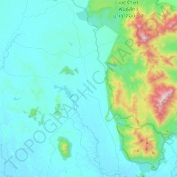 Mapa topográfico Khlong Phlu, altitude, relevo