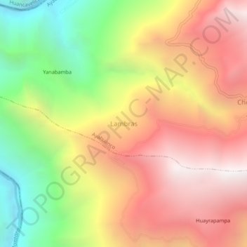 Mapa topográfico Lambras, altitude, relevo
